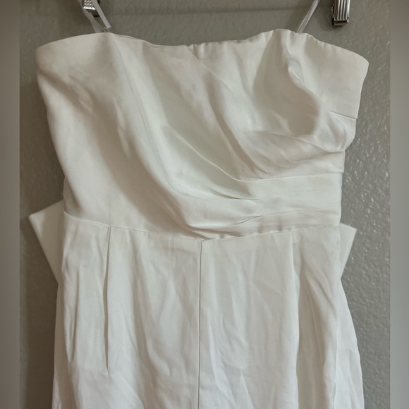 NWOT Beloved Bliss Ivory Strapless Slim Leg Bow Jumpsuit - Picture 4 of 7